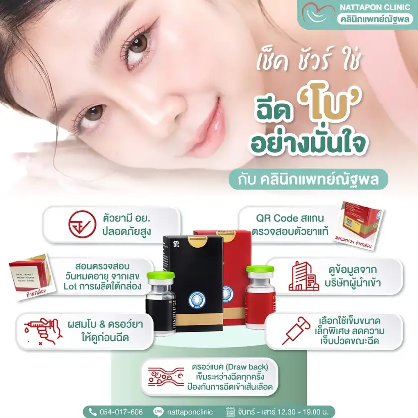 คลินิกแพทย์ณัฐพล ลำปาง botox filler Hifu ริ้วรอย ยกกระชับ Skin booster ฟื้นฟูสภาพผิว