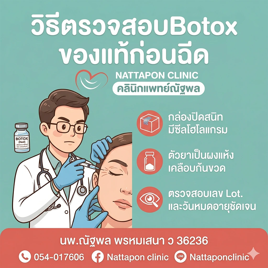 วิธีตรวจสอบ Botox ของแท้ก่อนฉีด คลินิกแพทย์ณัฐพลลำปาง