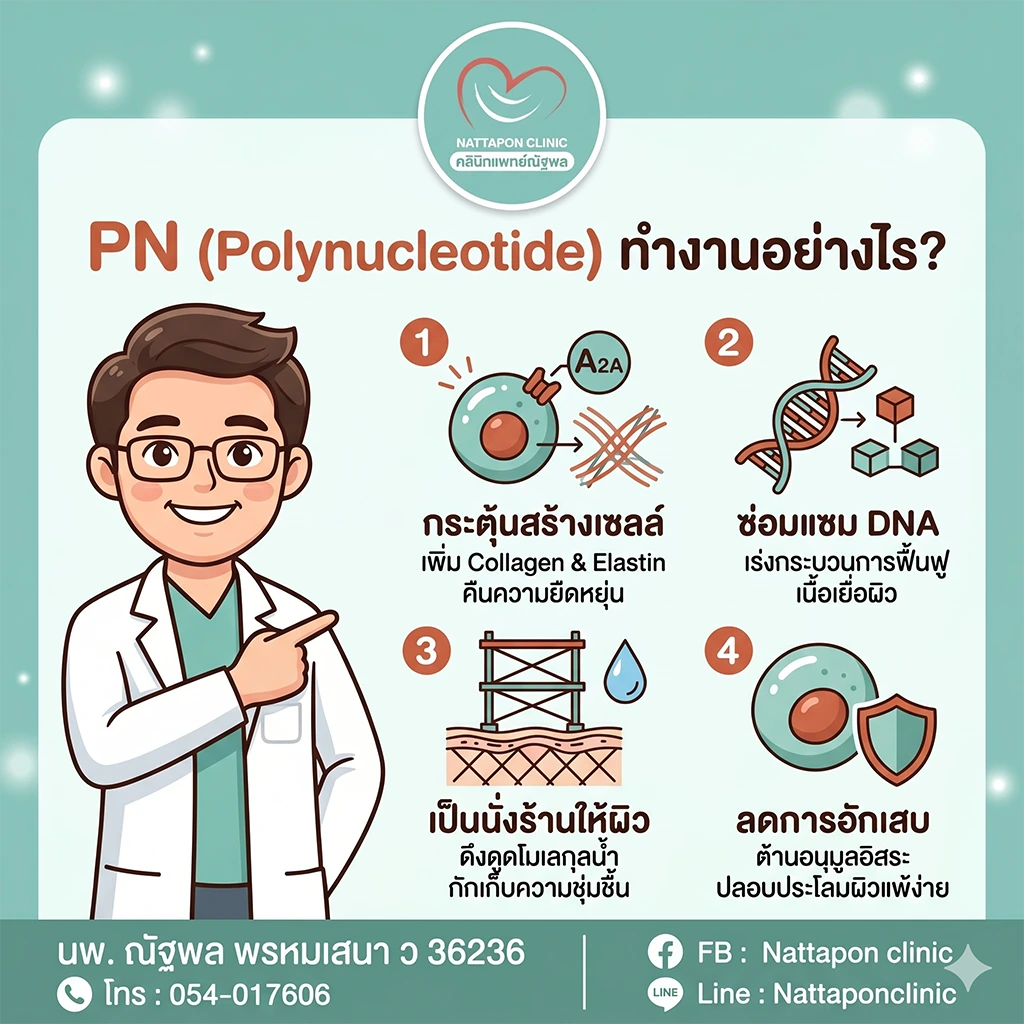 คลินิกแพทย์ณัฐพลลำปาง ฟื้นฟูสภาพผิวแบบเร่งด่วน PN ทำงานอย่างไร
