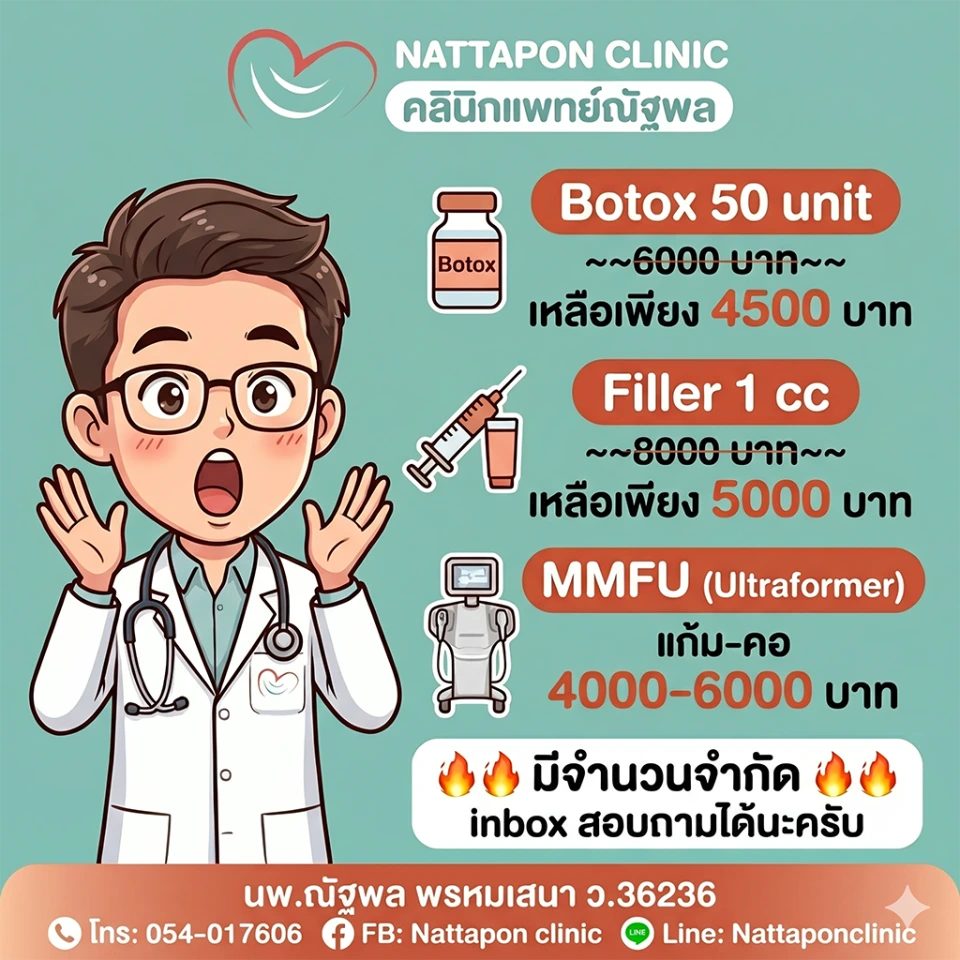 ฉีดโบท็อก คลินิกแพทย์ณัฐพล ลำปาง